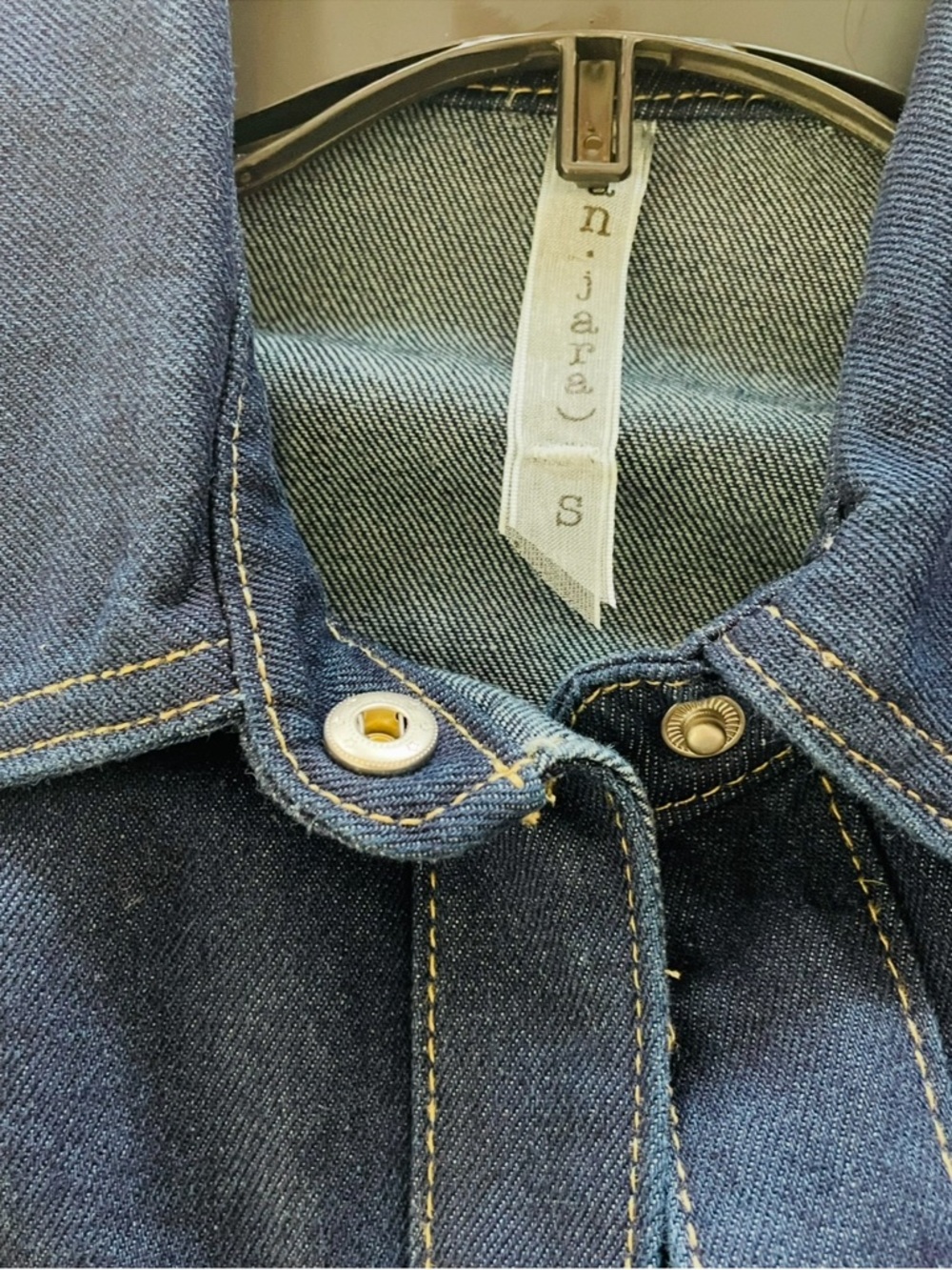 Ban Jara Dark Wash Blue Denim Jean Oversized Jacket Shirt Women’s Small - Picture 6 of 7